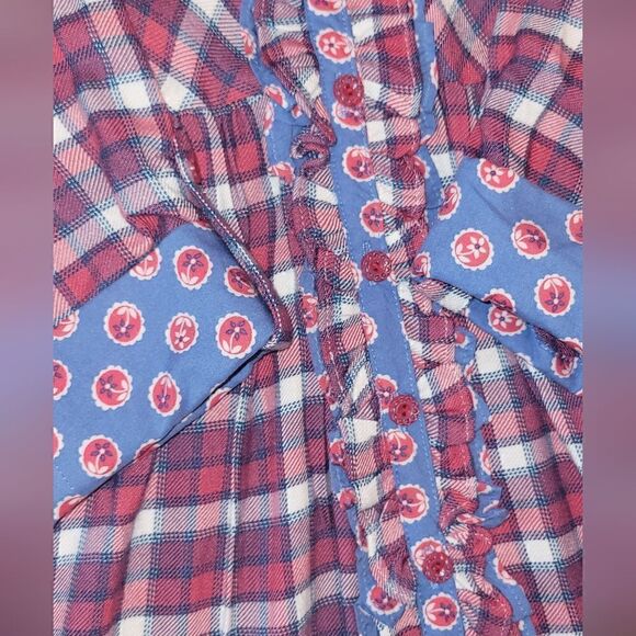 NWOT Matilda Jane Button Down Harper Tunic Red Blue Plaid 8 - Picture 7 of 10